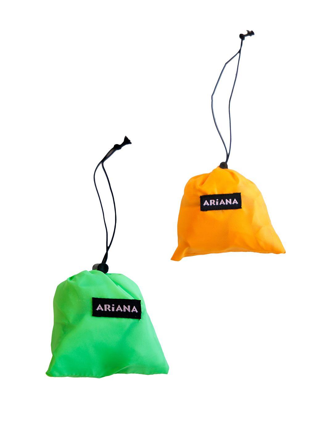 ariana pack of 2 green & yellow travel pouch