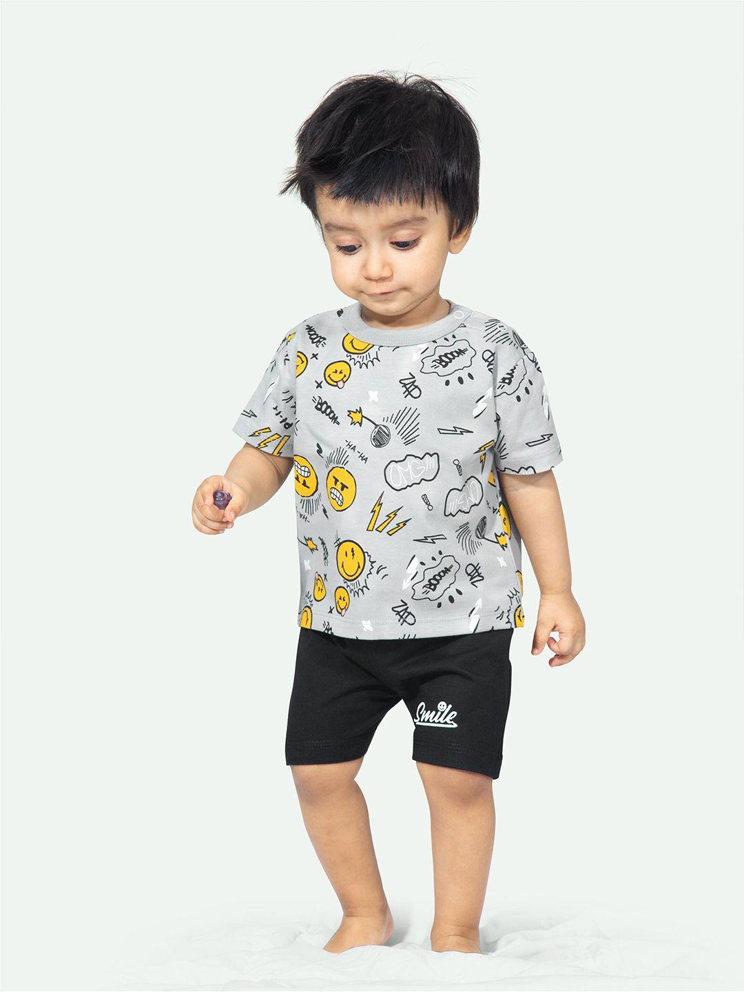 ariel kids printed pure cotton t-shirt with shorts