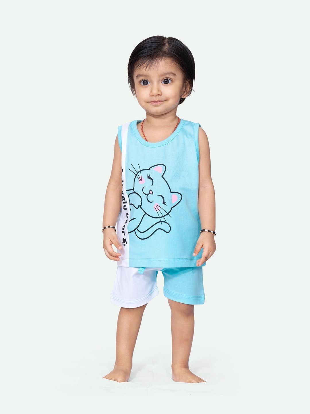 ariel kids printed t-shirt with shorts