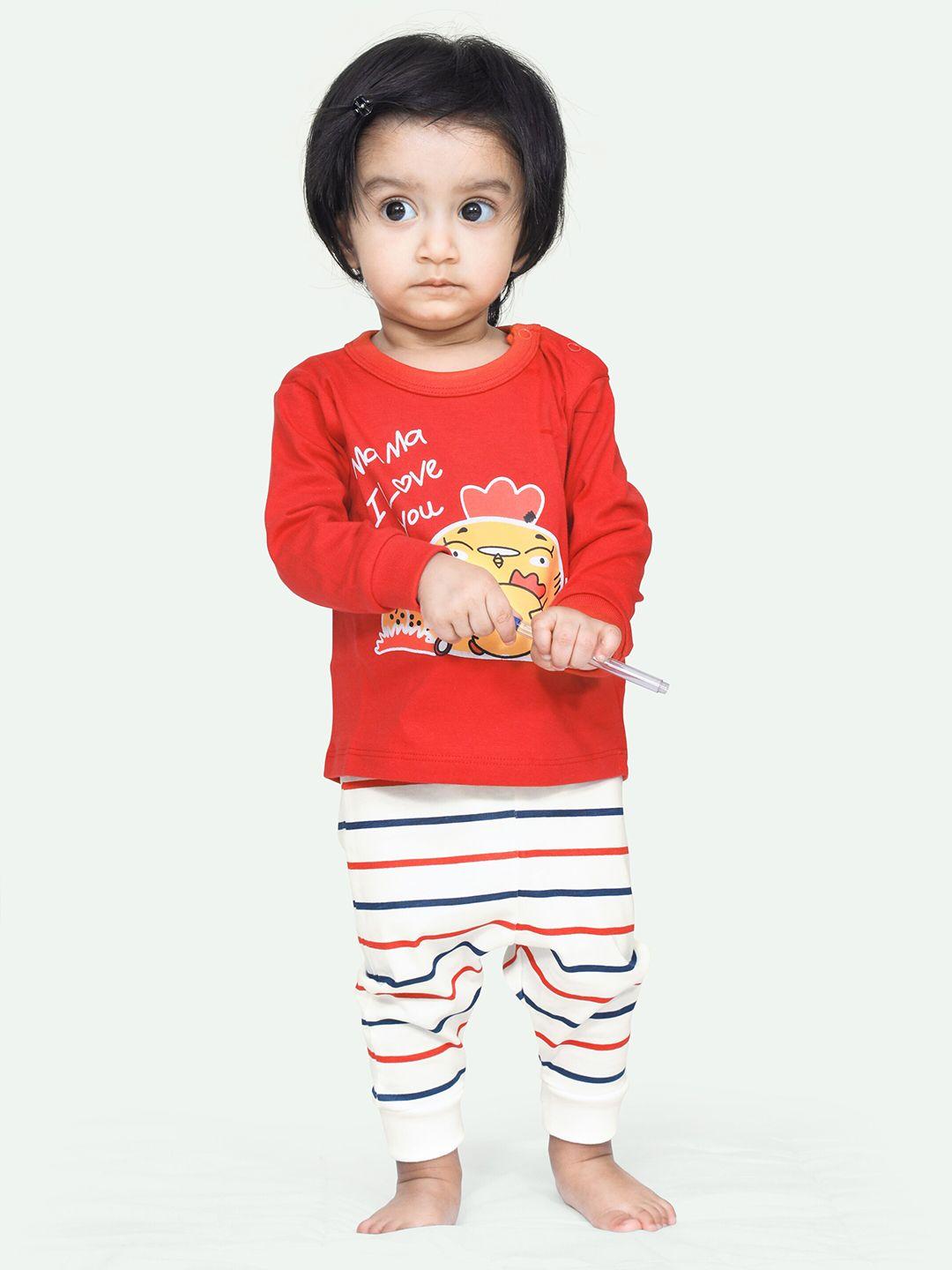 ariel infant kids printed pure cotton t-shirt with pyjamas