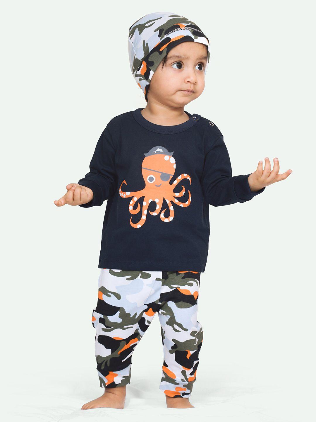 ariel kids printed pure cotton t-shirt with pyjamas