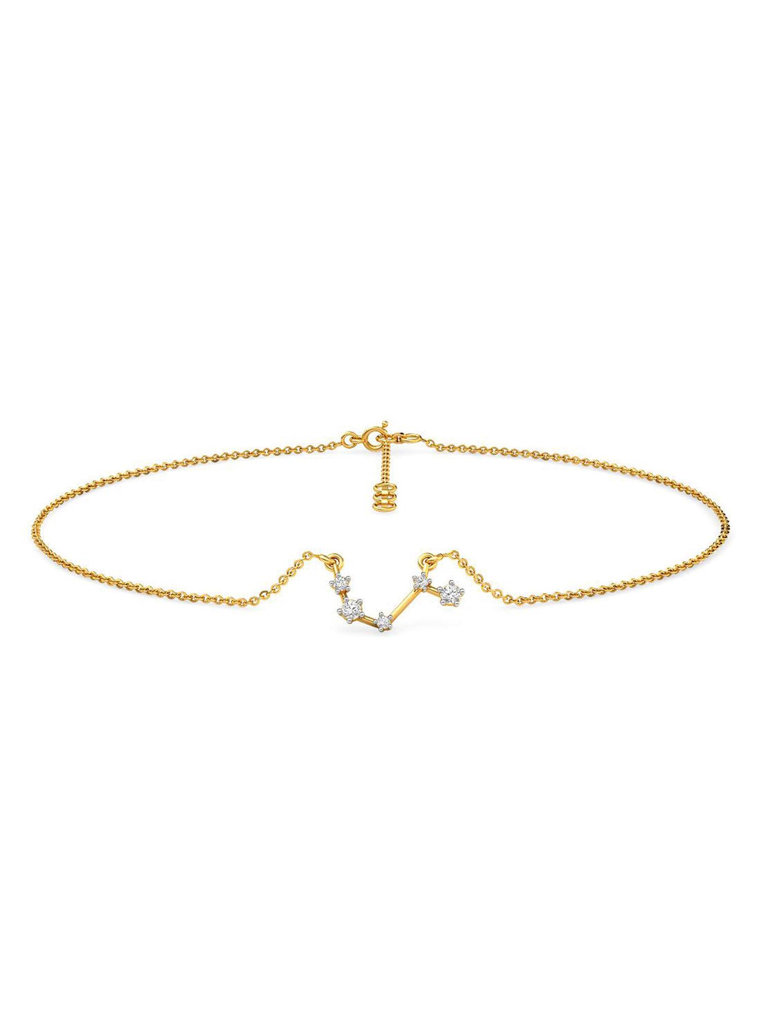 aries 18k yellow gold and diamond anklet for women