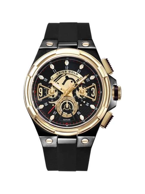 aries gold g 7016 bkg-bkg lightning chronograph watch for men