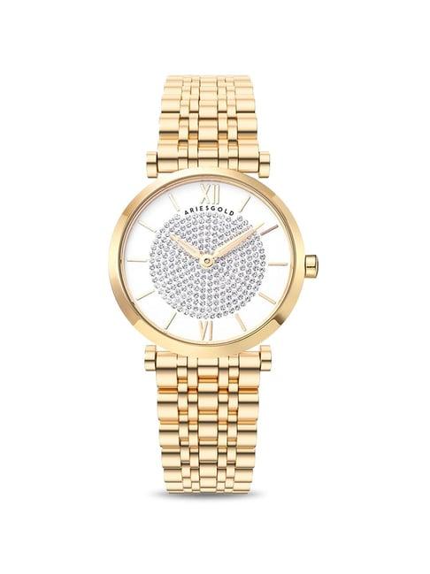 aries gold l 5042 g-w the draliet crystal analog watch for women