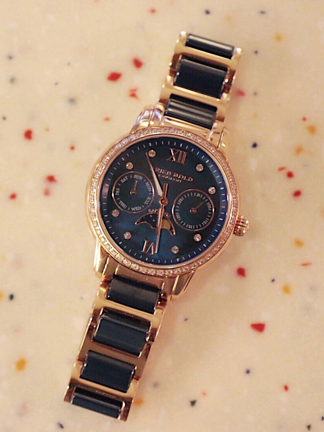 aries gold women ceramic bracelet style straps analogue watch l 58010l
