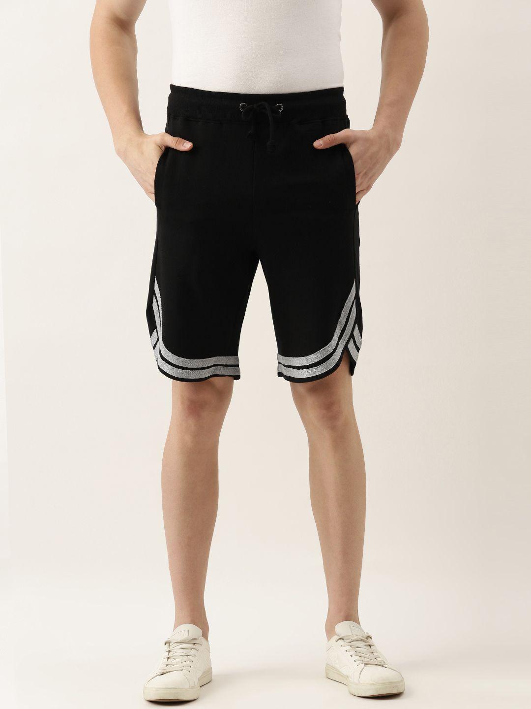 arise men black solid shorts