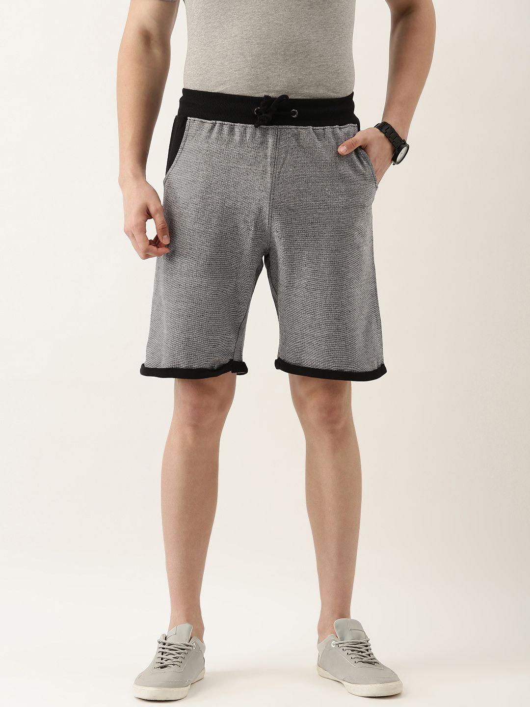 arise men grey solid shorts