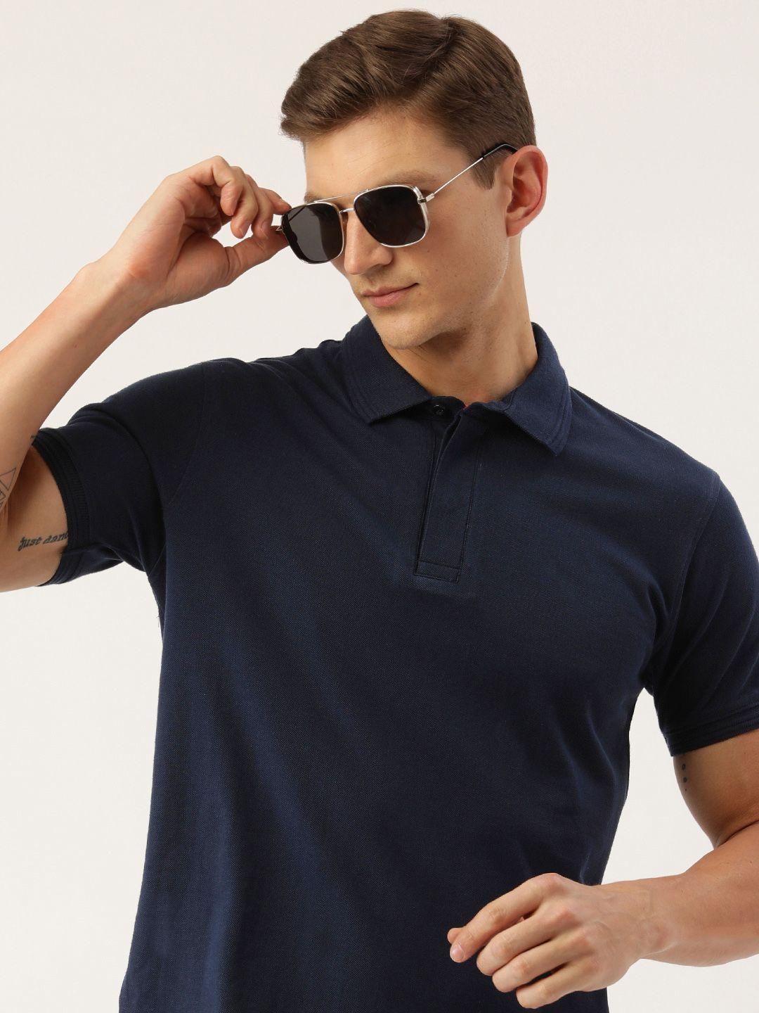 arise men polo collar pure cotton t-shirt