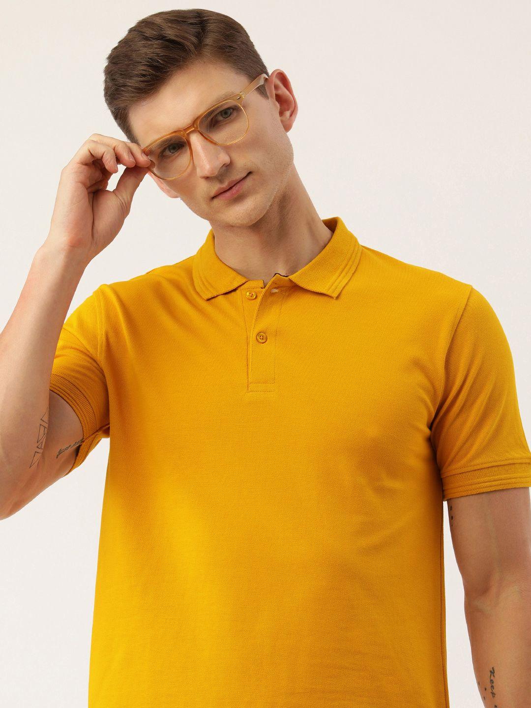 arise men polo collar pure cotton t-shirt