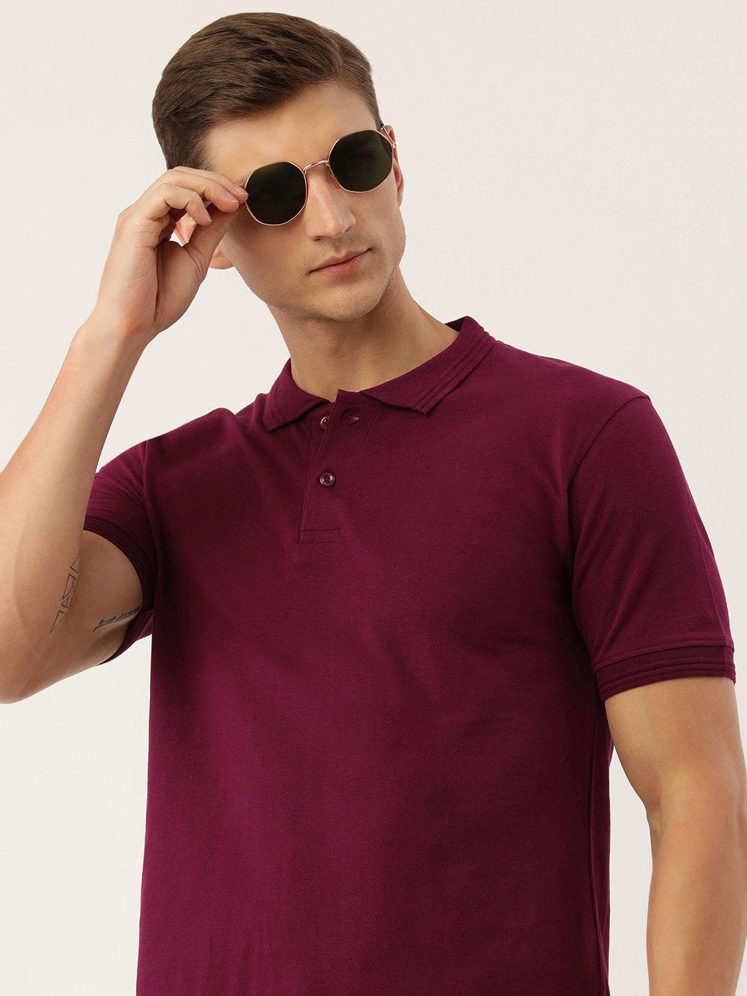 arise men polo collar pure cotton t-shirt