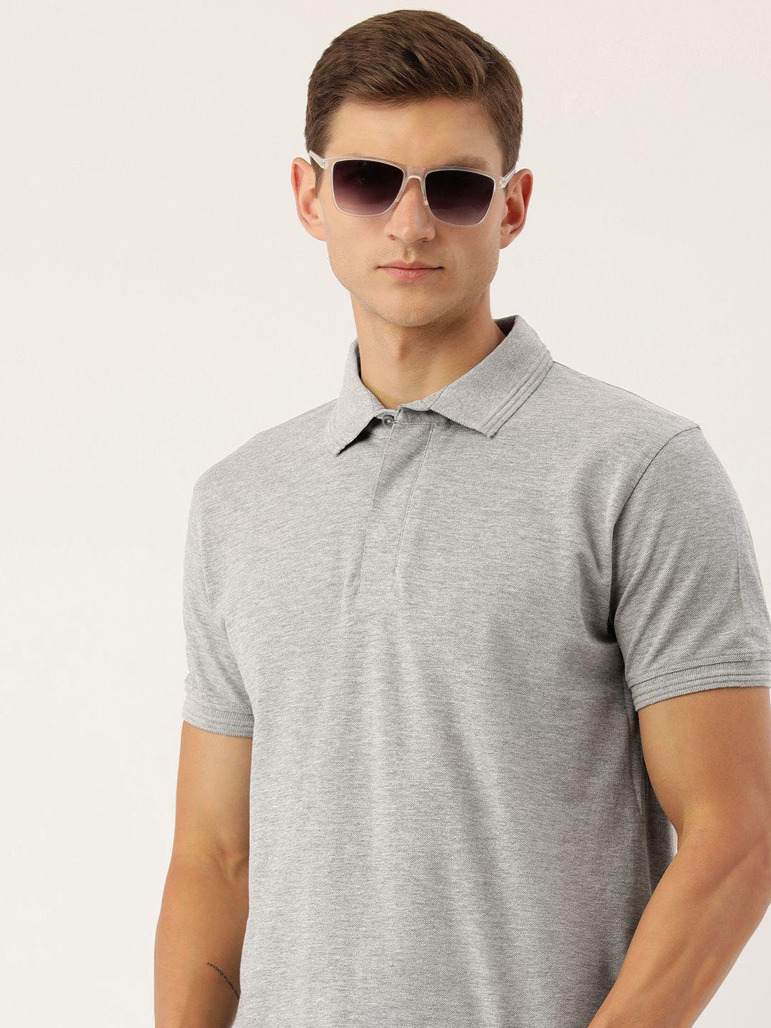 arise men polo collar pure cotton t-shirt