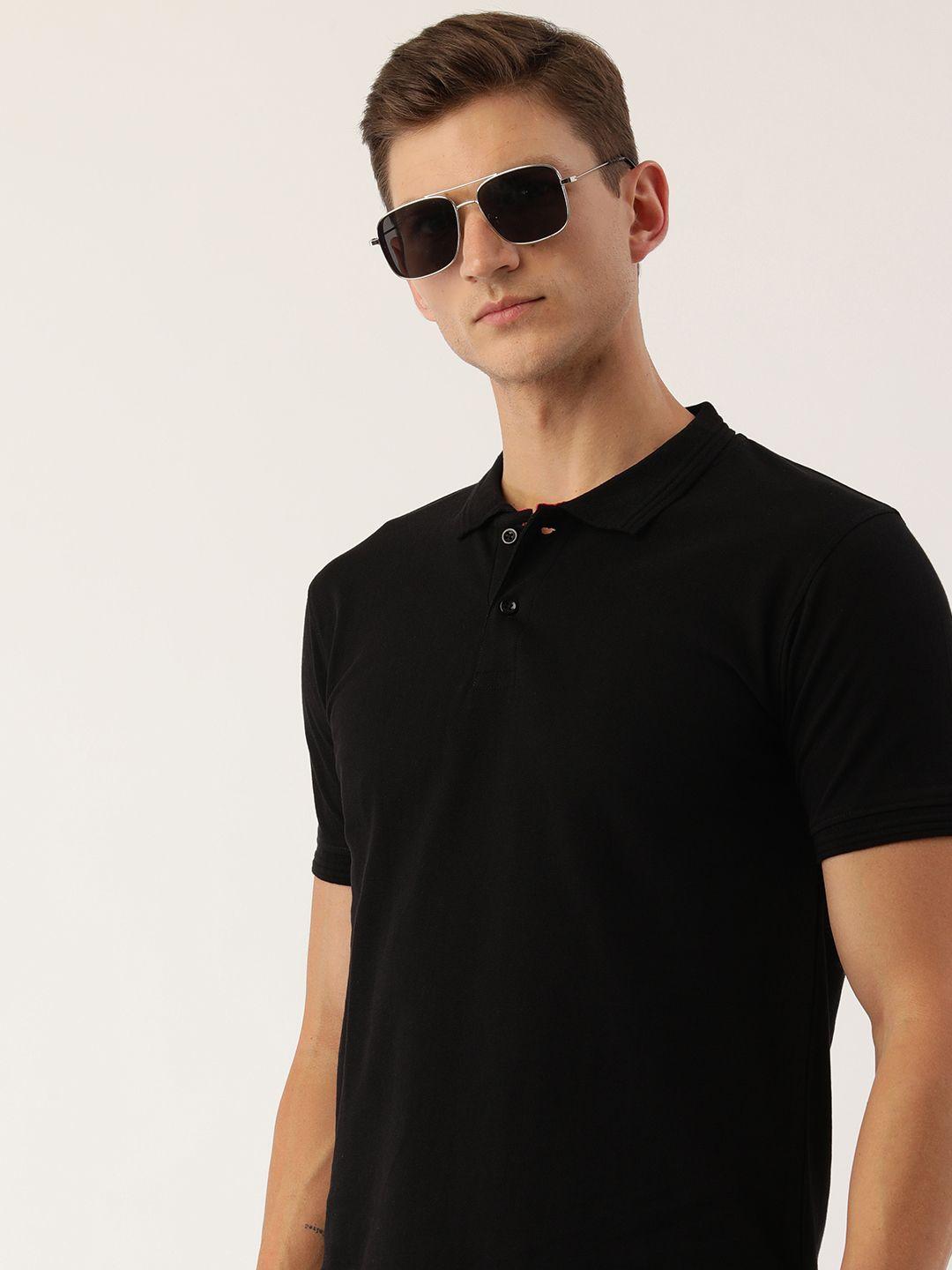 arise men polo collar pure cotton t-shirt