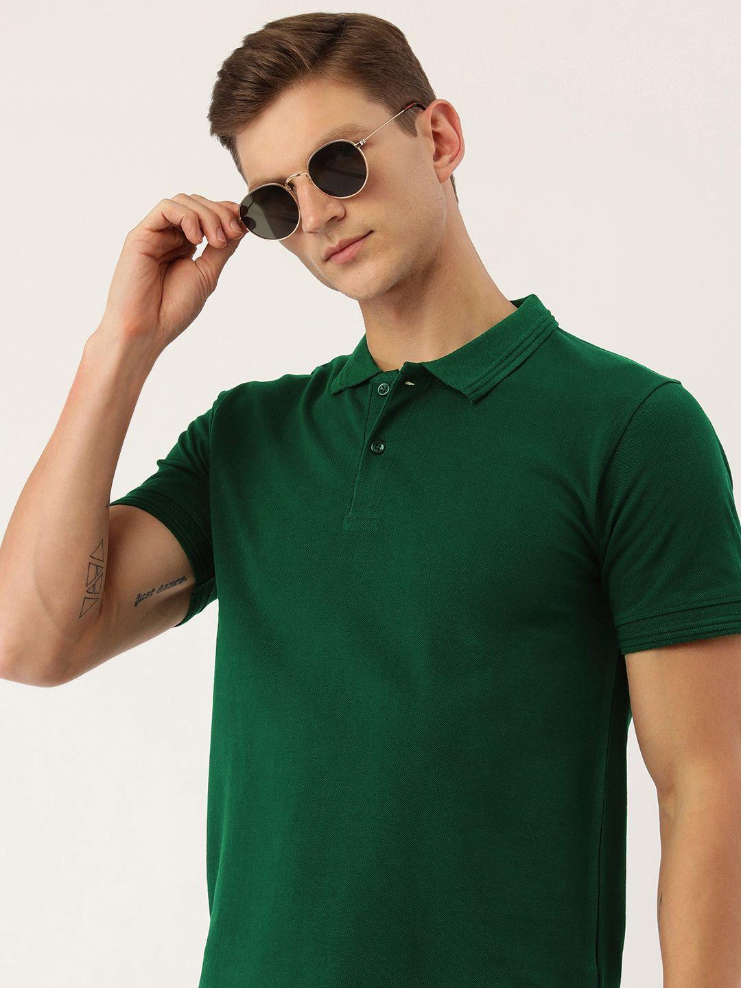 arise men polo collar pure cotton t-shirt