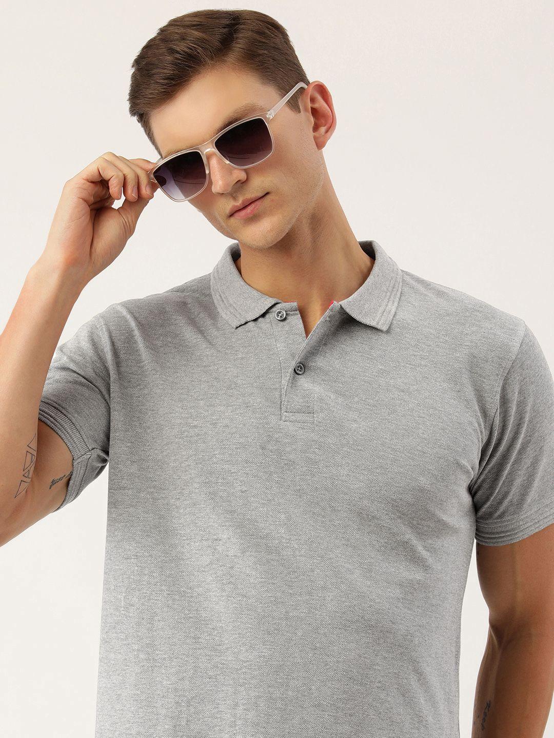 arise men polo collar pure cotton t-shirt