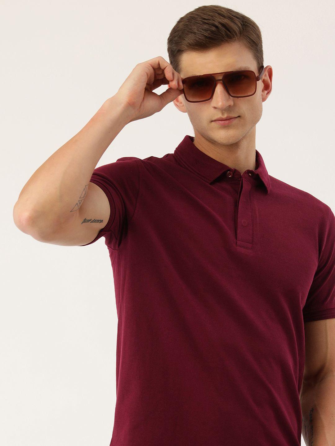 arise men polo collar pure cotton t-shirt