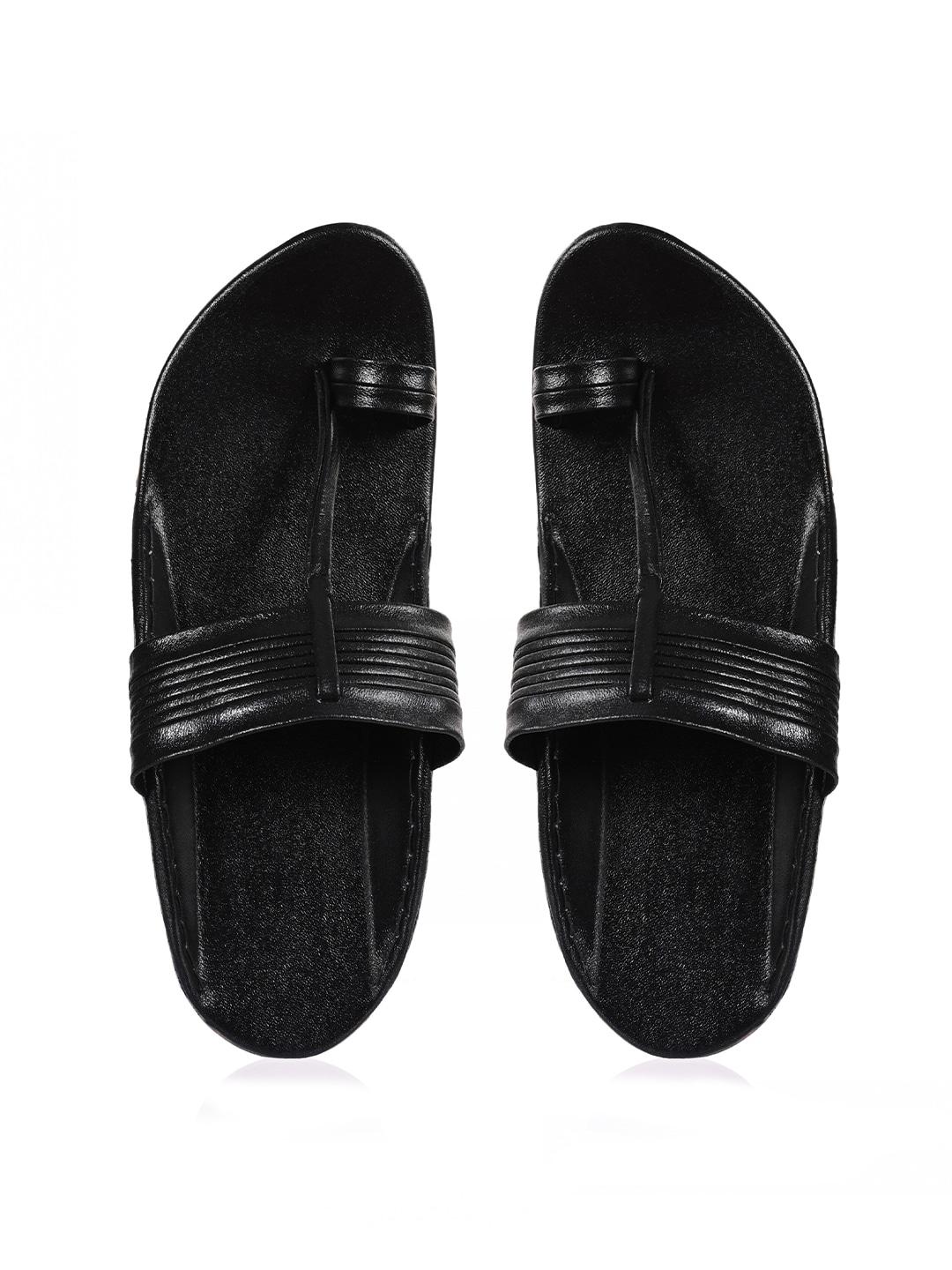 aristitch men black ethnic leather comfort sandals