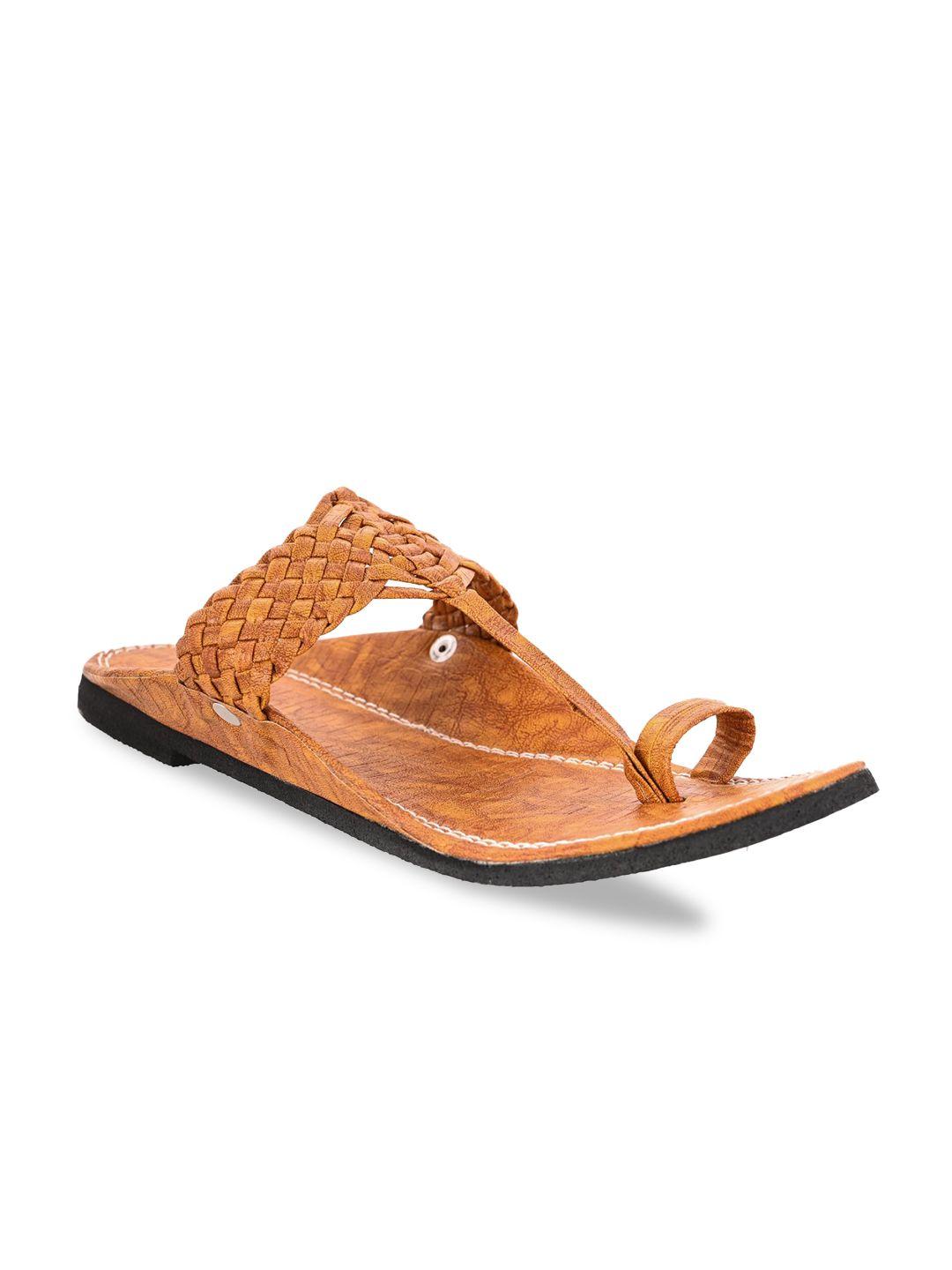 aristitch men brown comfort flat sandals