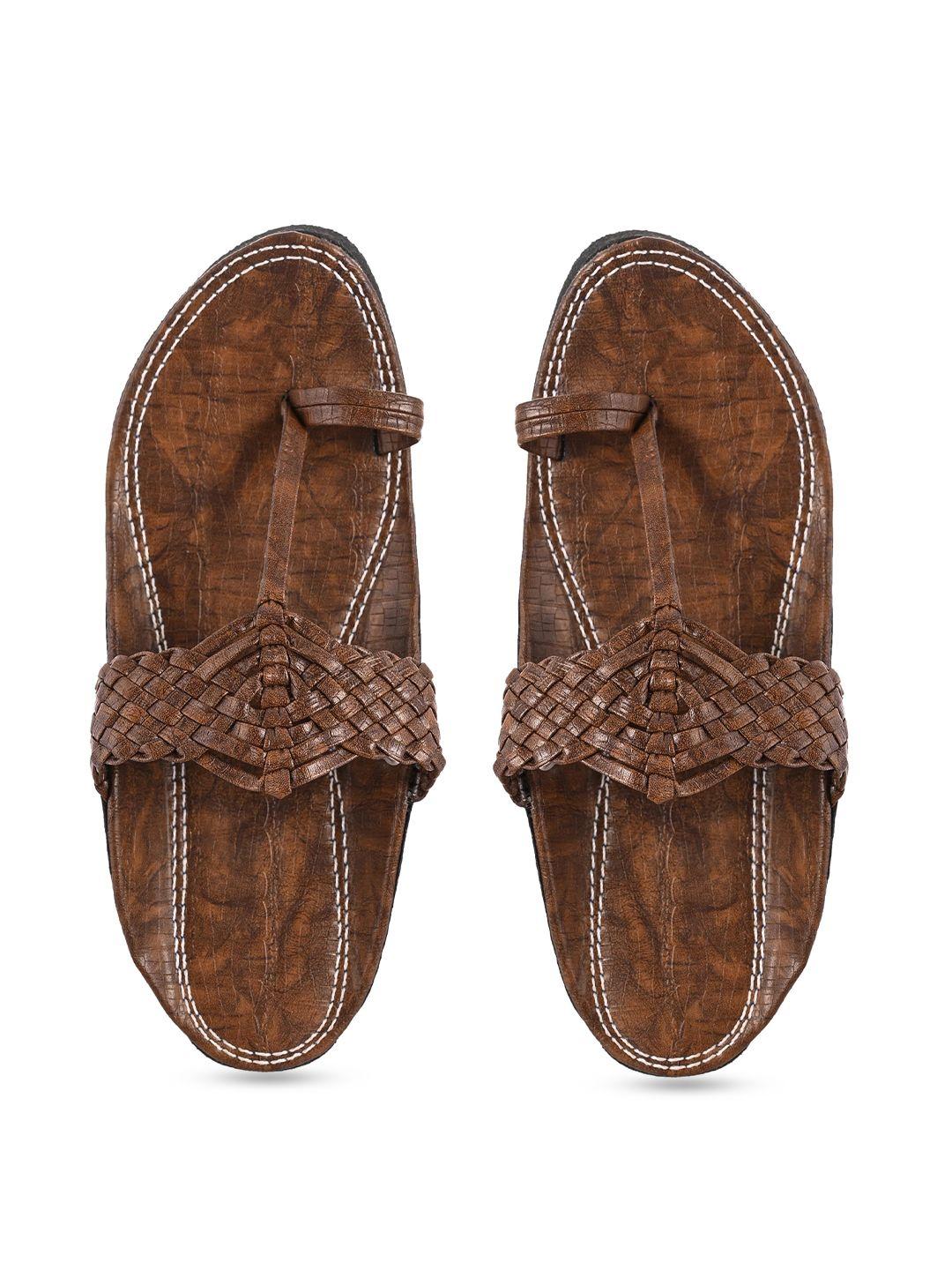 aristitch men brown ethnic comfort sandals