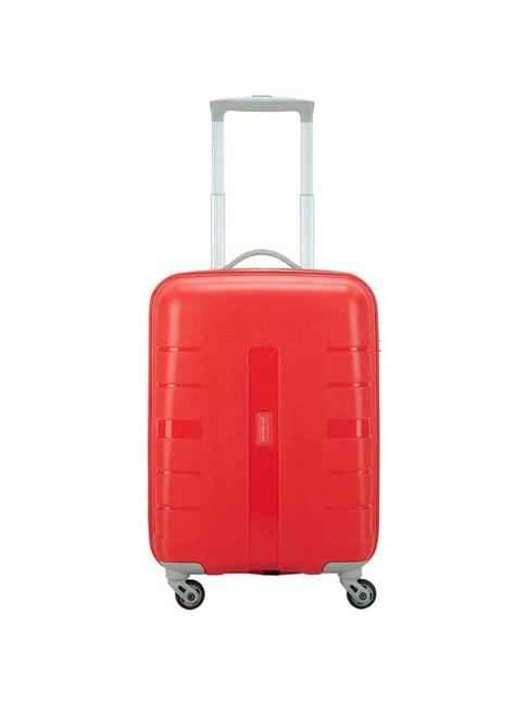 aristocrat nexon fiery red textured hard cabin trolley bag - 38 cm