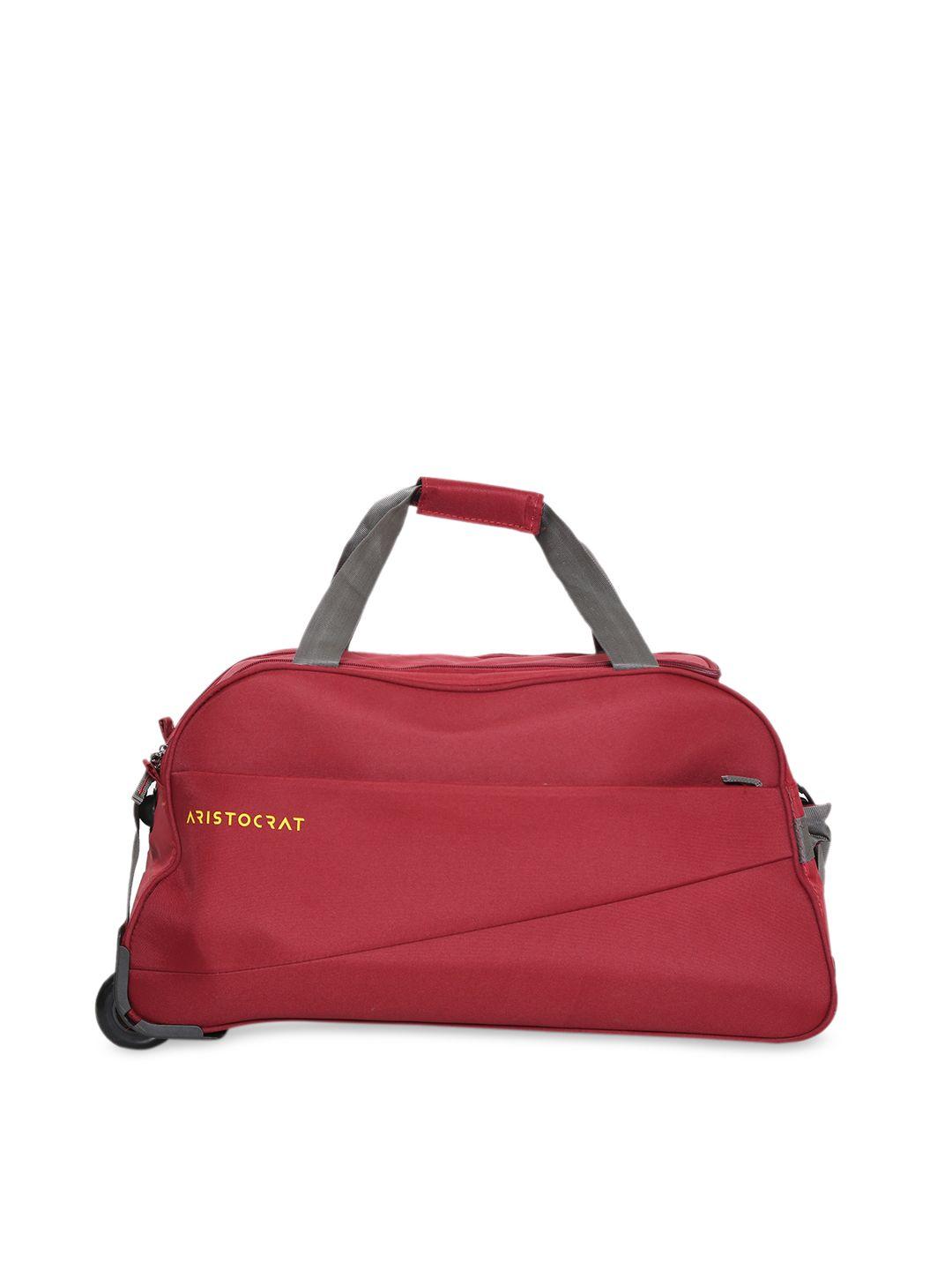 aristocrat rookie unisex red solid cabin duffle trolley