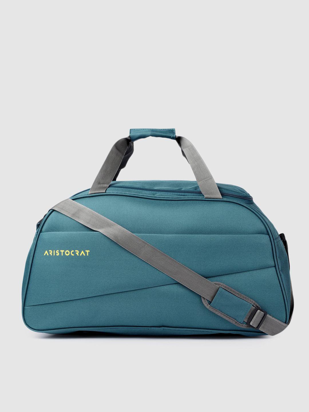 aristocrat teal blue solid medium duffel bag