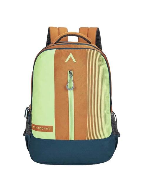 aristocrat 31 ltrs orange & blue medium backpack