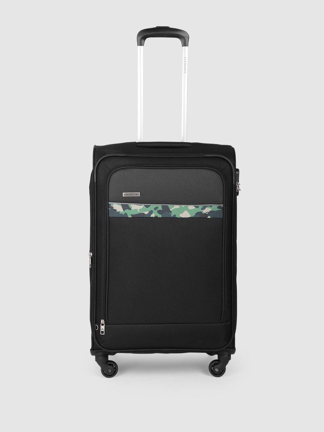 aristocrat camouflage print medium trolley suitcase