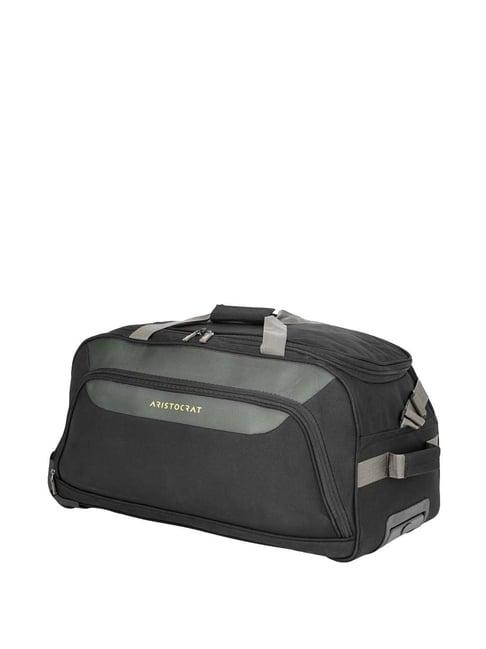 aristocrat click black medium duffle trolley bag