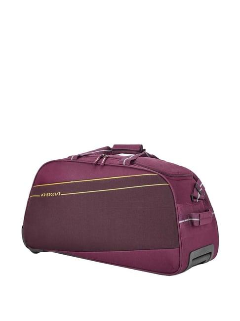 aristocrat delta purple medium duffle trolley bag