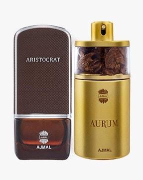 aristocrat edp citrus woody perfume for men & aurum edp fruity floral perfume for women