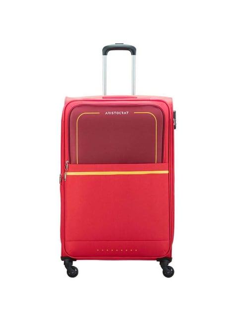 aristocrat evolve red color block soft large trolley bag - 48 cm