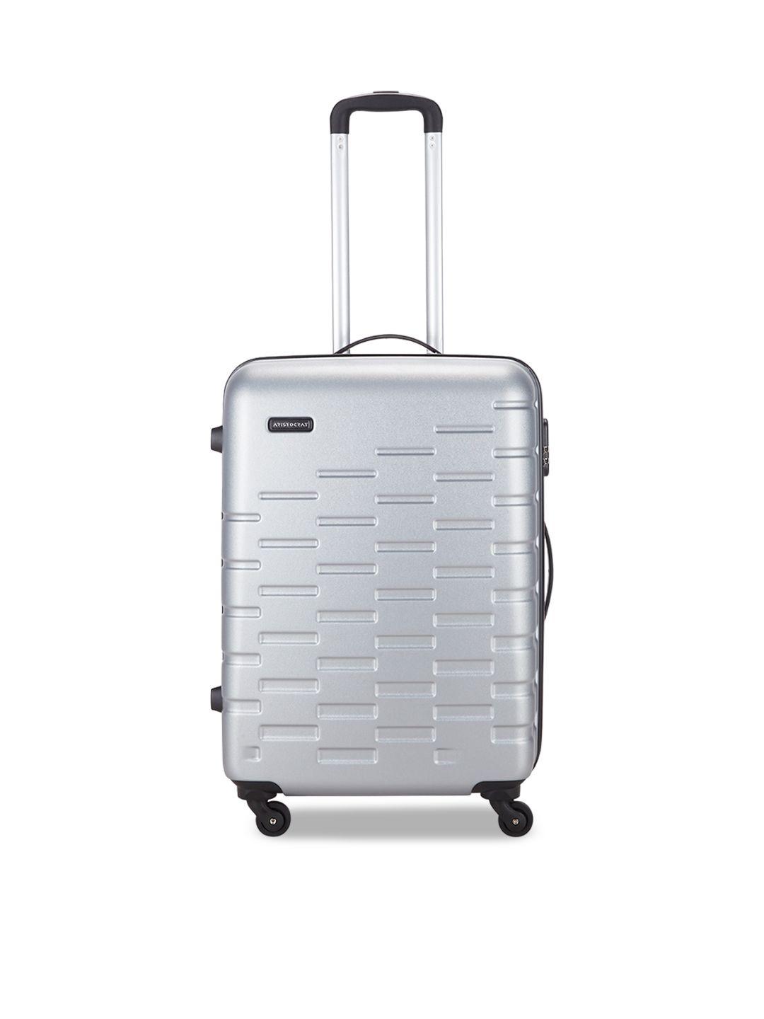 aristocrat fencer strolly textured water resistant hard-sided medium trolley suitcase