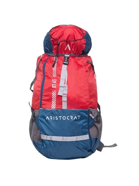 aristocrat hike 65 ltrs red & navy large rucksack backpack