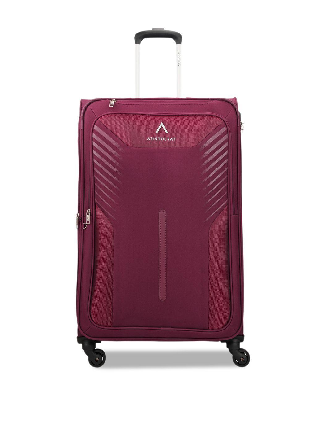 aristocrat maroon padded trolley bag