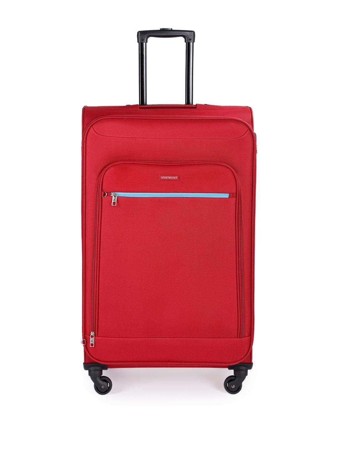 aristocrat red solid nile 4w exp 76 large trolley suitcase