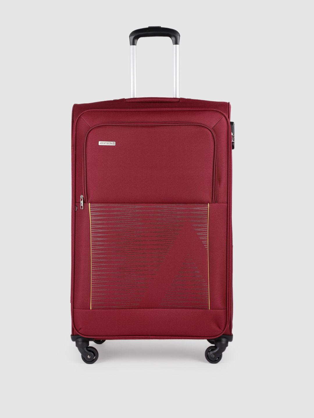 aristocrat red titus4w 78 large trolley suitcase