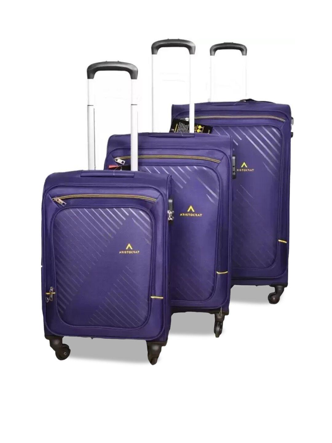 aristocrat set of 3 hard-sided trolley suitcases