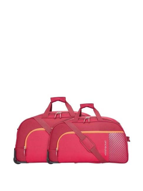 aristocrat smash red medium duffle trolley bag - pack of 2