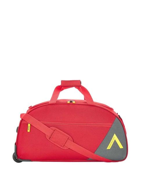 aristocrat spark red medium duffle trolley bag