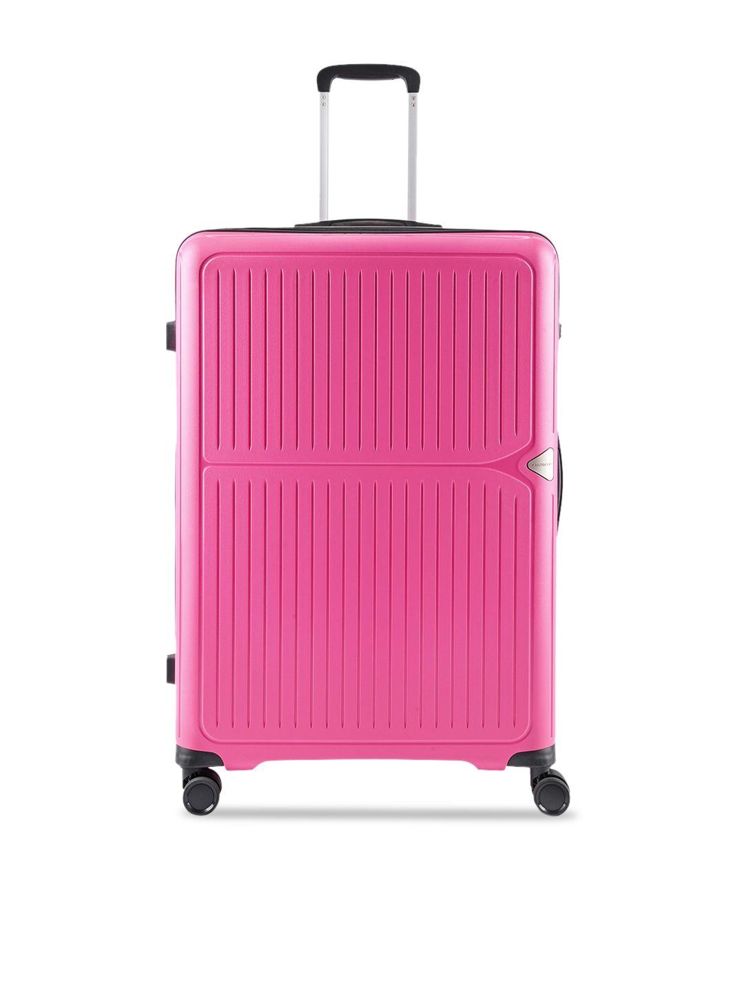 aristocrat textured 360 degree rotation hard sided luggage trolley