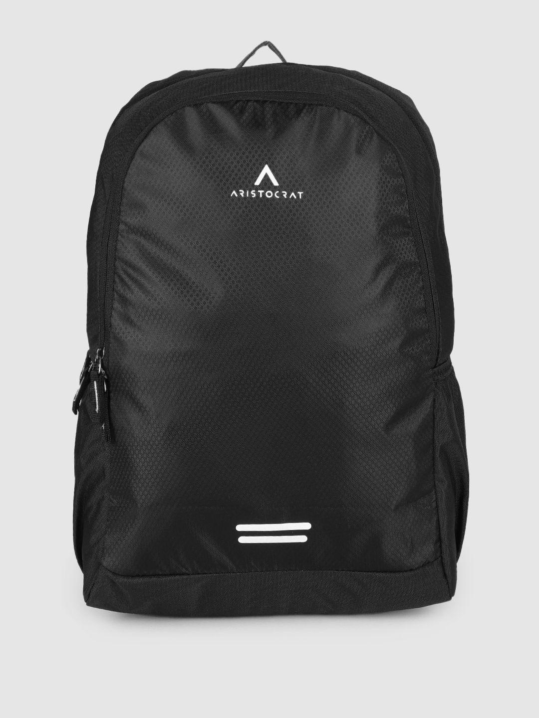 aristocrat unisex black geometric self-design backpack