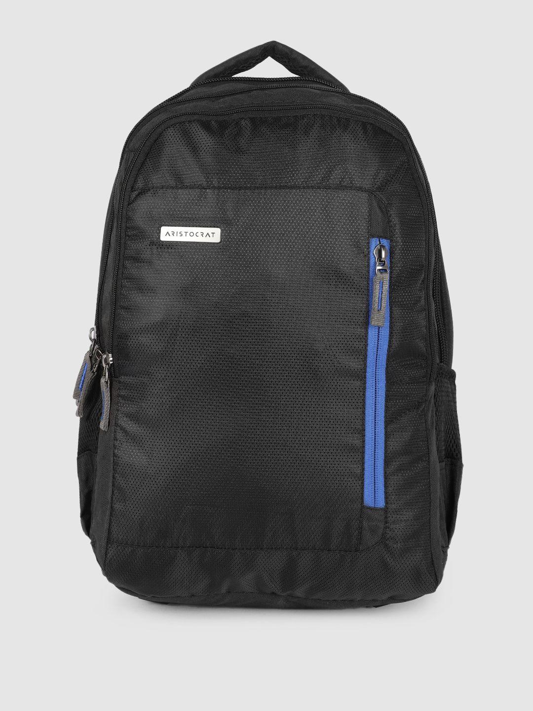 aristocrat unisex black self-design backpack