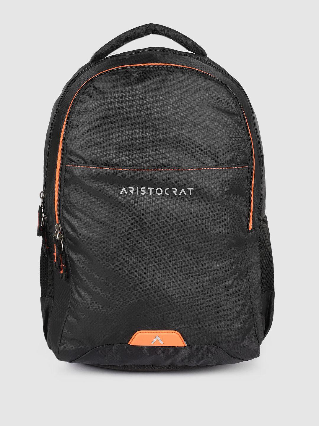 aristocrat unisex black self-design geometric backpack
