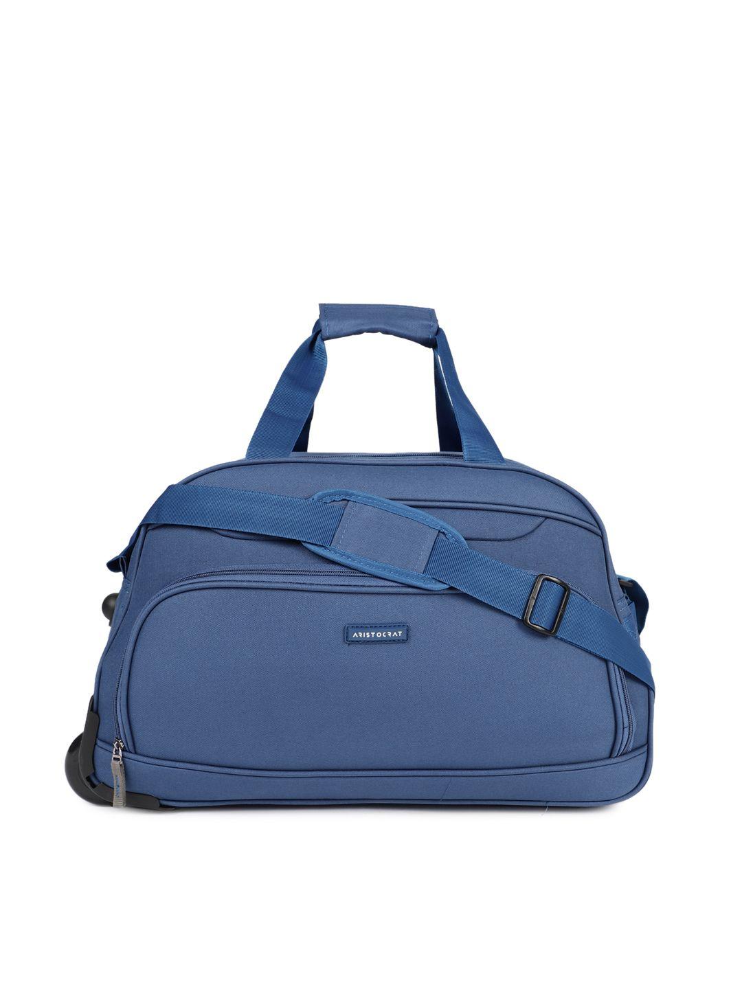 aristocrat unisex blue dart cabin duffel trolley bag