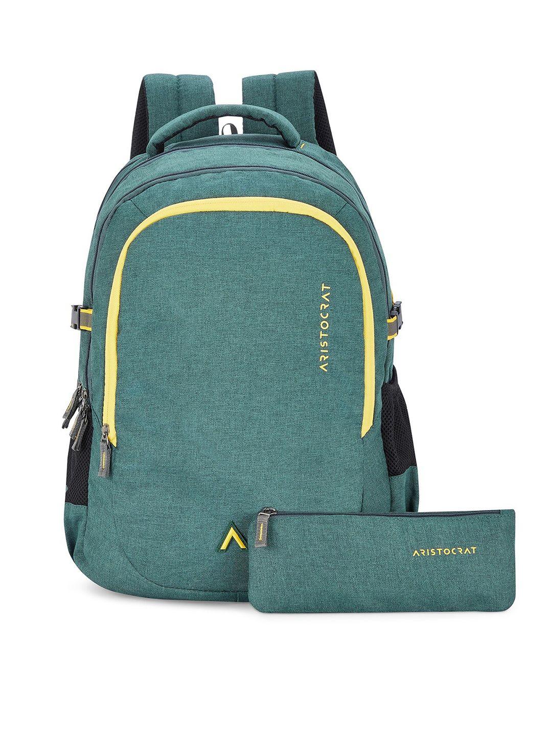 aristocrat unisex green & yellow backpack