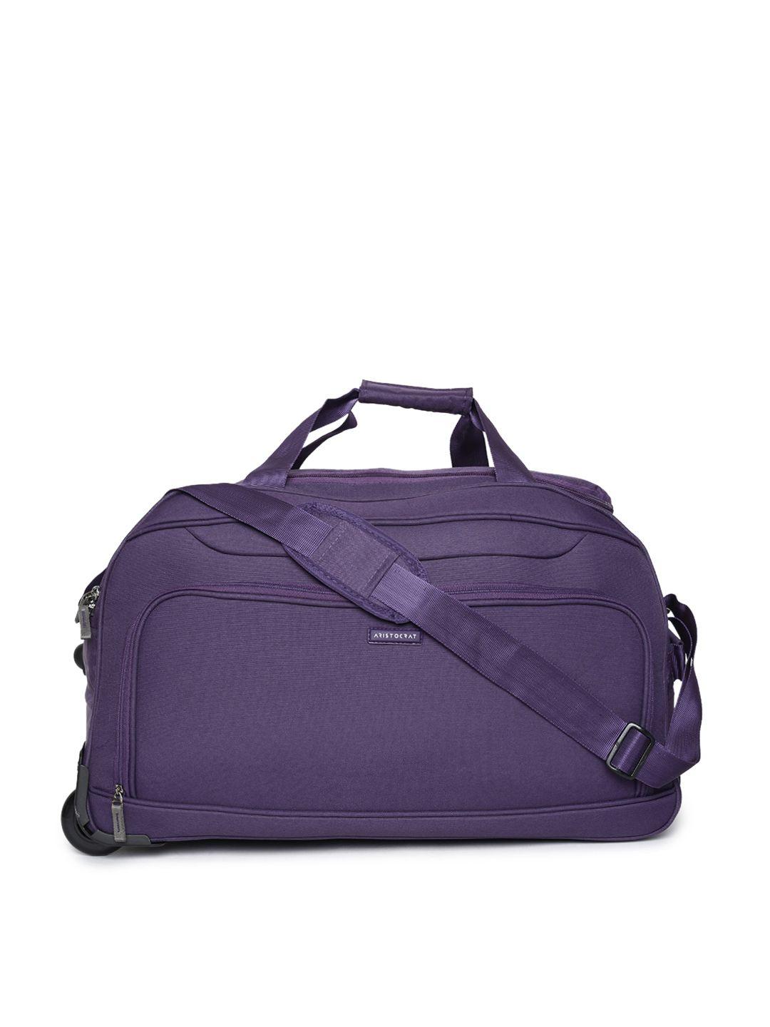 aristocrat unisex purple dart duffel trolley bag