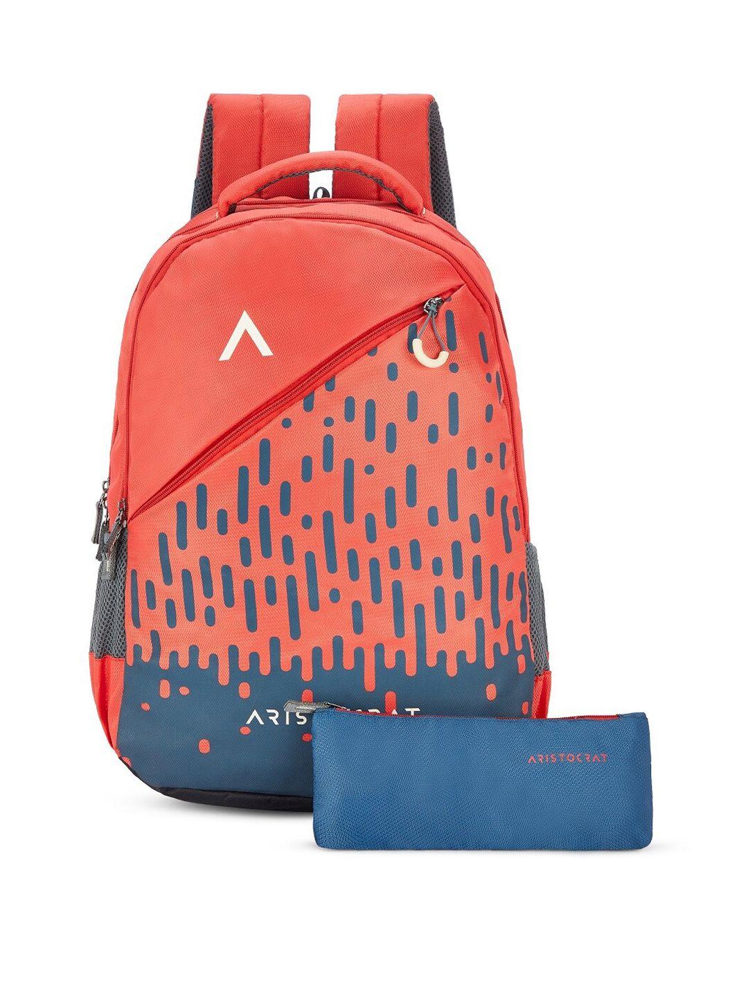 aristocrat unisex red & navy blue backpack