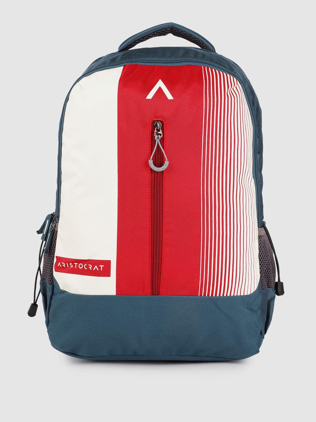 aristocrat unisex red & white apex colourblocked backpack