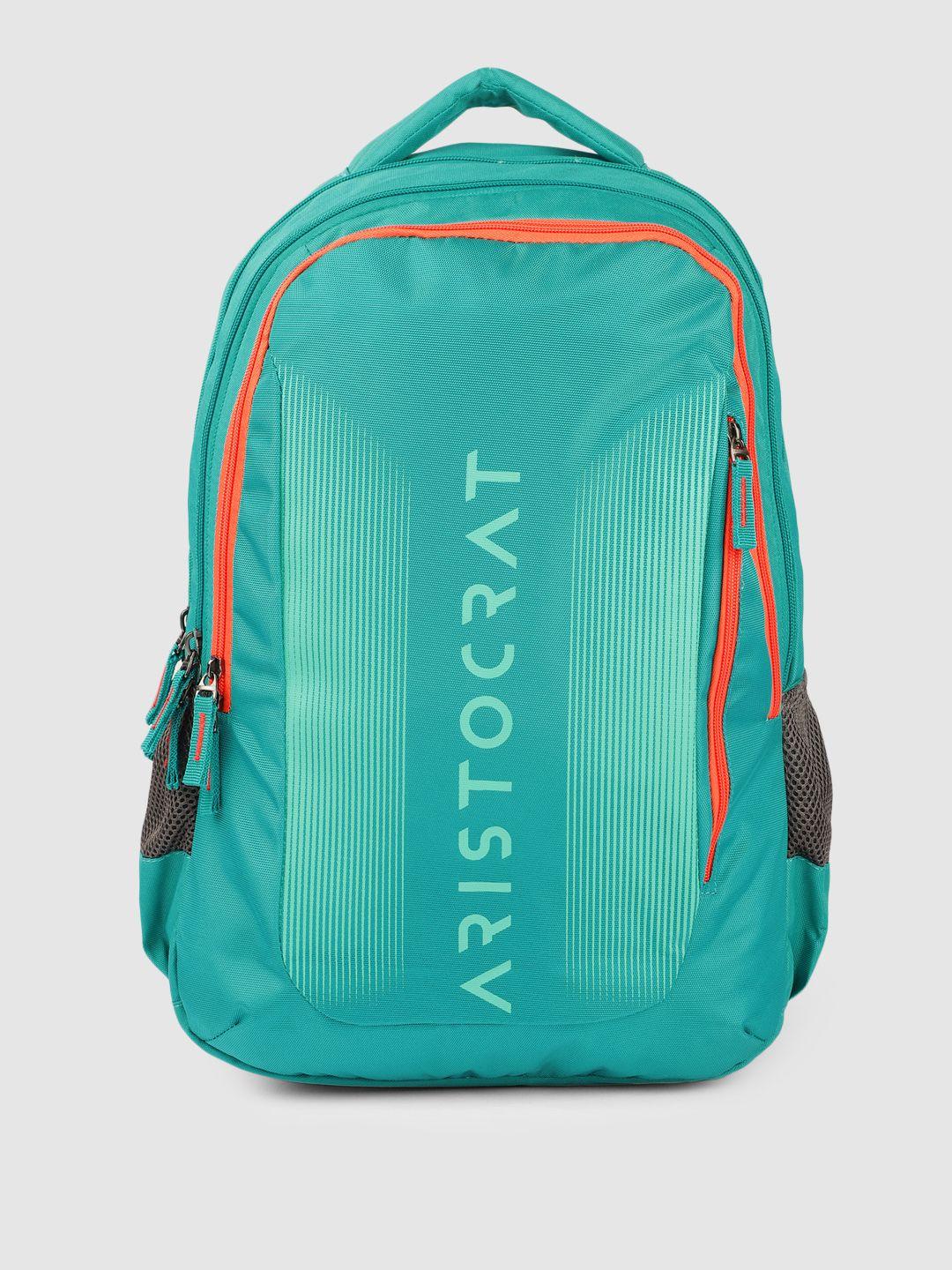 aristocrat unisex teal blue brand logo backpack