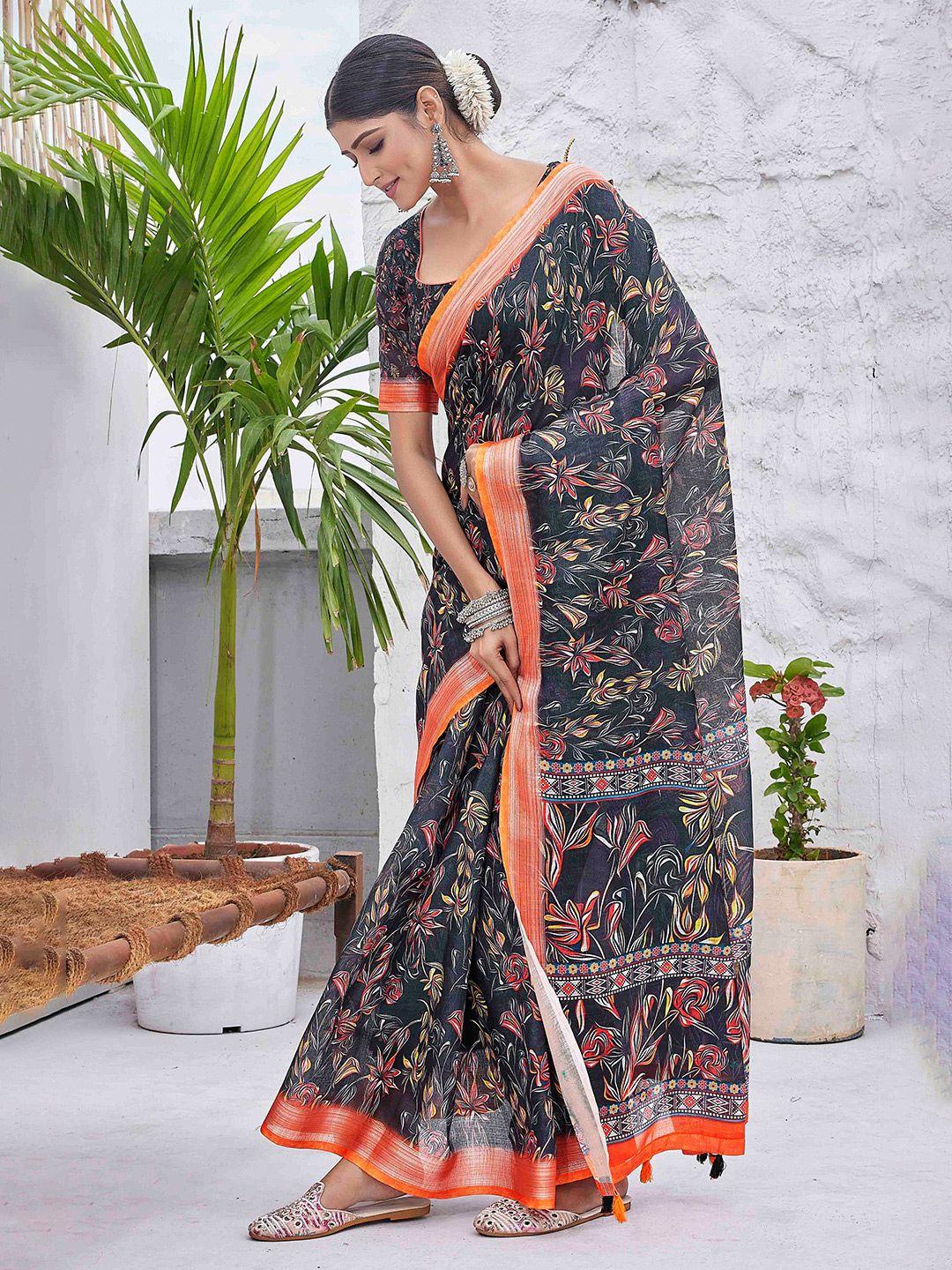 ariya prints woven design floral zardozi saree